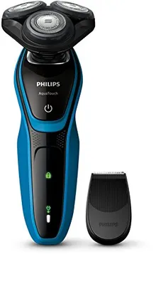 Barbeador Serie 5000, Philips, Aquatouch S5050/04, Azul e Preto | R$490