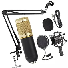 (PRIME) Kit Microfone Estúdio BM800 + Pop Filter + Aranha + Braço Articulado 813 - Lorben