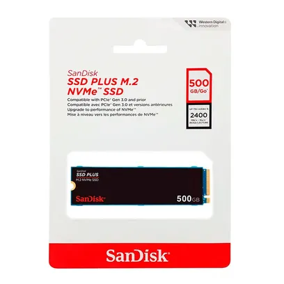 Foto do produto Ssd Plus M.2 Nvme Sandisk 500Gb SDSSDA3N-500G-G26 Pcie 3.0