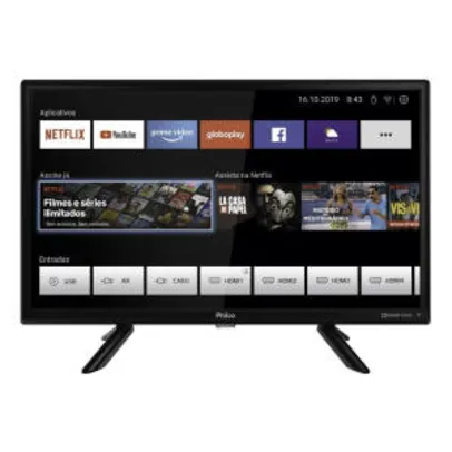 Smart Tv Philco 24" Resolução Em Hd Fast Smart Com Processador Quadcore - R$807
