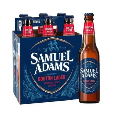 Cerveja dos EUA Samuel Adams Lager Pack com 6 Garrafas 355ml Cada 