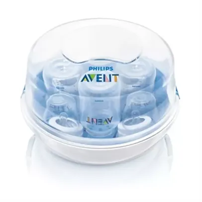 Esterilizador de Microondas Philips Avent SCF281/02, 200ml, Branco/Azul