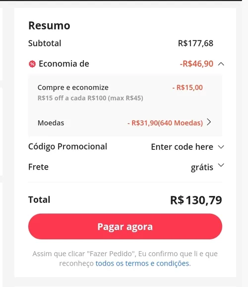 Imagem na descrição da promoção