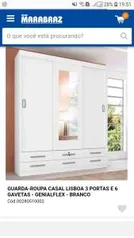 GUARDA-ROUPA CASAL LISBOA 3 PORTAS E 6 GAVETAS - GENIALFLEX - BRANCO