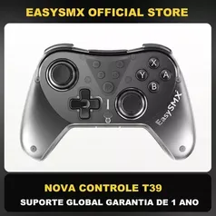 (G Pay) EasySMX T39 Gamepad sem fio, Bluetooth, Hall Effect, compatível com Nintendo Switch, PC, iOS, Steam