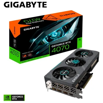 Placa de Vídeo RTX 4070 Eagle OC Gigabyte GeForce, 12 GB GDDR6X, DLSS, Ray Tracing - GV-N4070EAGLE O