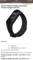 Xiaomi Mi Band 4 Relogio Smartwatch Pulseira Inteligente (Preto)