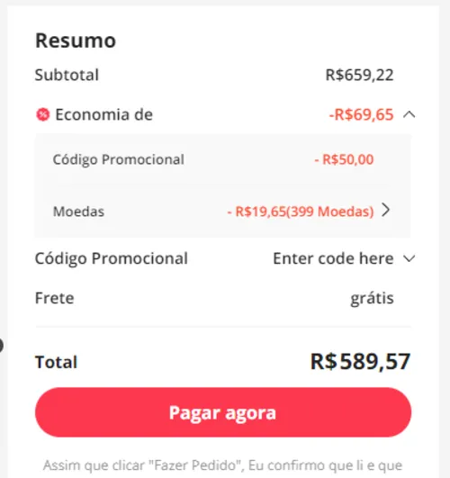 Imagem na descrição da promoção