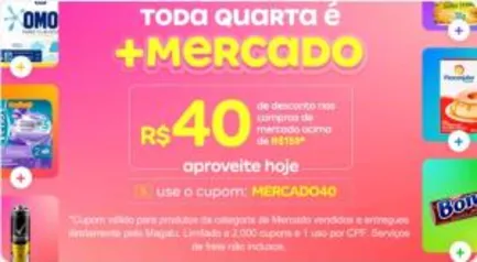 R$40 OFF em compras acima de R$159 | Categoria Mercado