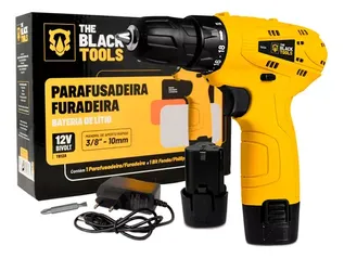 Parafusadeira Furadeira 3/8 Bivolt A Bateria 12v Cor Amarelo Frequência 60Hz 110V/220V