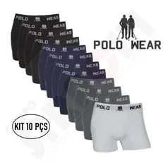 Cueca Boxer Microfibra Polo Wear - Kit 10