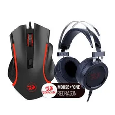 Kit Gamer Headset Scylla + Mouse Redragon Nothosaur | R$ 92