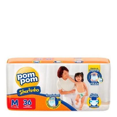 Fralda Pom Pom Shortinho M 36 Unidades