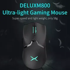 Mouse Gamer M800 Delux PMW3389 RGB Wired Gaming Mouse 58g Leve Ergonômico 1000Hz 