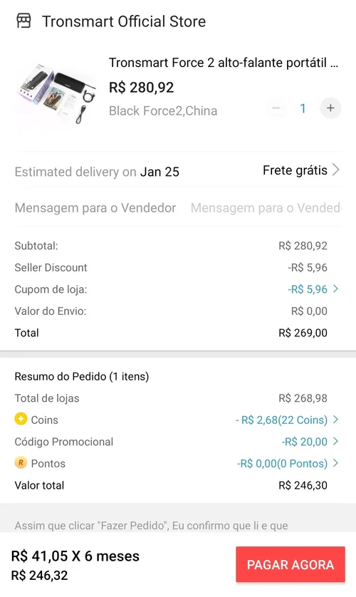 Imagem na descrição da promoção