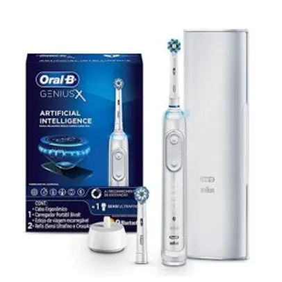 Escova Elétrica Recarregável Oral-B Genius X + 2 Refis - R$689