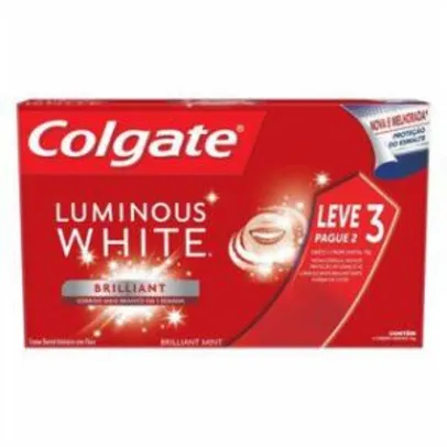 Kit Creme Dental Colgate Luminous White Brilliant Mint 70g - Leve 3 Pague 2 | R$10