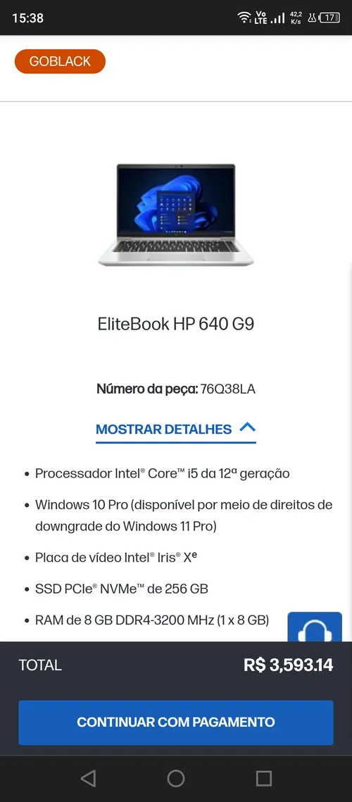 Imagem na descrição da promoção