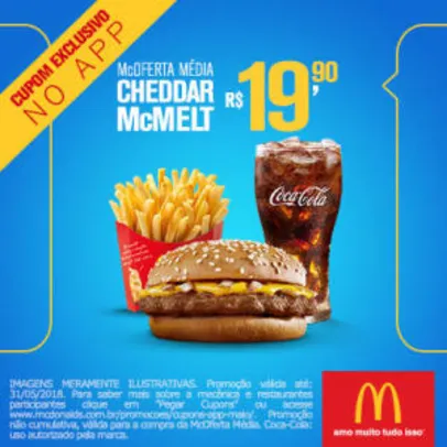 McOferta Média Cheddar McMelt no McDonald's - R$19,90