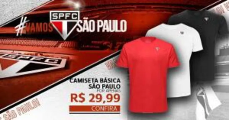 Camiseta São Paulo Básica Masculina | R$30