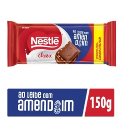 Chocolate NESTLÉ CLASSIC ao Leite com Amendoim 150g