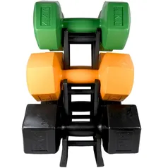 [AME M.S.P: 131] Conjunto de Halteres com Suporte de 4kg 5kg 6kg - Life Zone