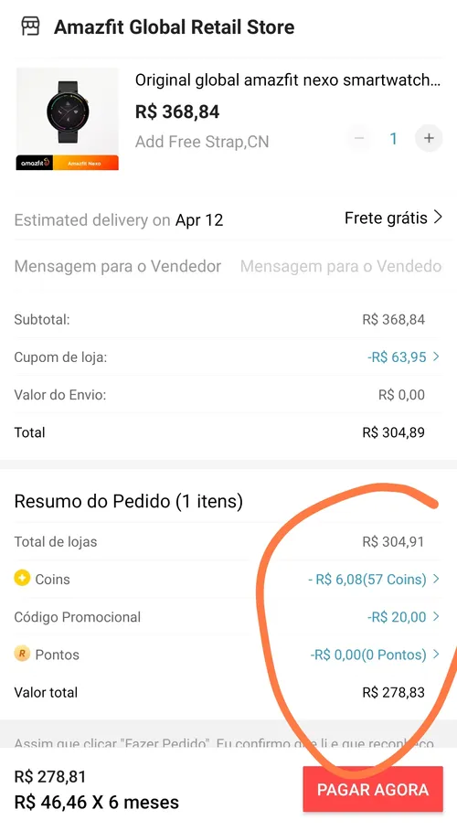 Imagem na descrição da promoção