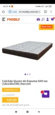 Colchão Queen de Espuma D45 Iso (18x158x198) Marrom R$ 530