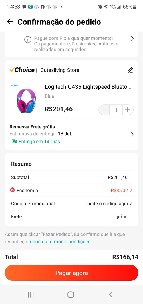 Imagem na descrição da promoção