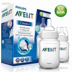 Kit 2 Mamadeiras Avent Classica 330ml (bico3) Anticolica 3m+ - R$ 69