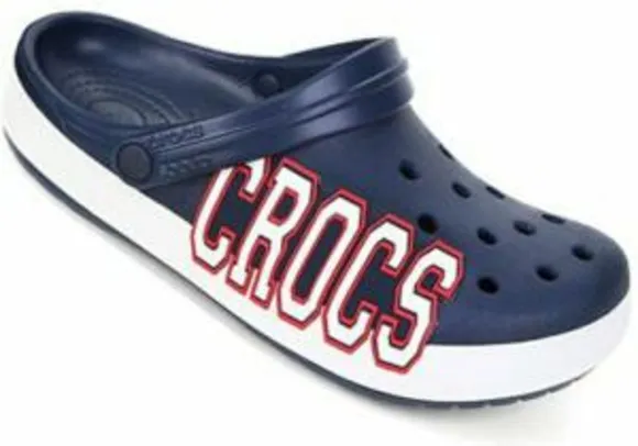 Sandália Crocs Crocband Logo Clog - Azul e Branco | Netshoes