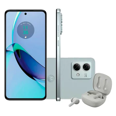 Kit Motorola Moto G84 + Moto Buds 135 - 5G 256GB + 8 GB RAM - Leather  Tela 6,55&quot; Poled Bateria 5000 mAh Azul