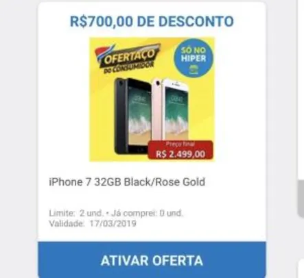 [Loja física - Clube Extra] iPhone 7 32GB - R$2499