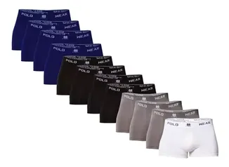 Kit 12 Cuecas Masculinas Boxer Polo Wear