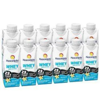 Kit Piracanjuba Whey Zero Lactose Baunilha 12x250ml