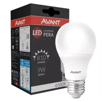 Lâmpada Led Avant 9W E27 6,5K Branca 25000H 810 Lúmens, Normatizada, Bivolt