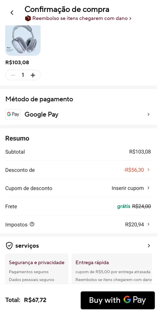 Imagem na descrição da promoção