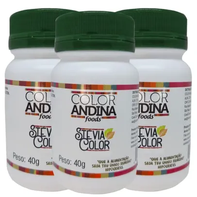 Adoçante Stévia Color Andina 40g-3 potes