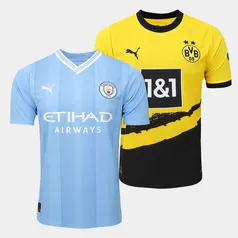 Kit Camisa Manchester City 23/24 + Borussia Dortmund 23/24