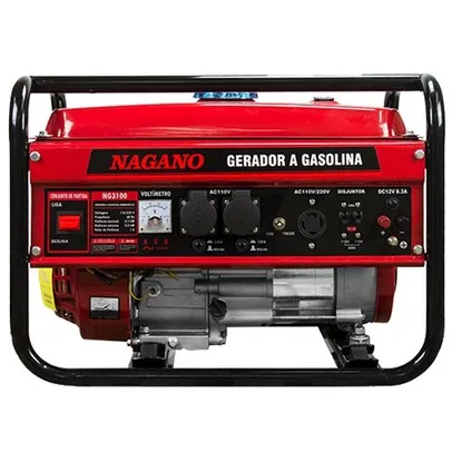 Gerador de Energia a Gasolina 3 KVA Monofásico Partida Manual - NG3100