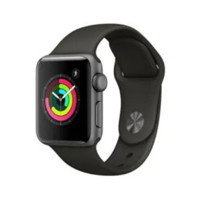 Apple Watch Series 3 GPS - 38 mm – Caixa cinza-espacial com pulseira preta | R$ 1469