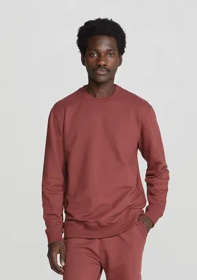 Blusão Básico Masculino De Moletom Peluciado Comfort - Vermelho