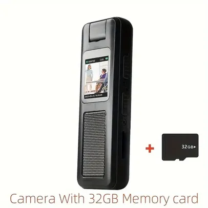 [Taxa Inclusa] Câmera Vestível Portátil 1080p + Cartão micro sd 32GB