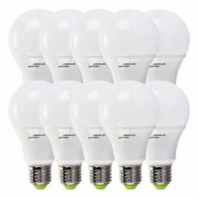 Kit 10 Lâmpada Led Bulbo 5w Branco Frio Super Economica - R$52,90