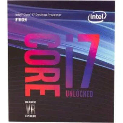 Processador Intel Core i7-8700k Coffee Lake 8a Geração, Cache 12MB, 3.7GHz - R$ 1648