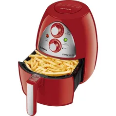 Fritadeira Elétrica Sem Óleo - Air Fryer Mondial AF-14 Inox 4L Vermelha com Timer