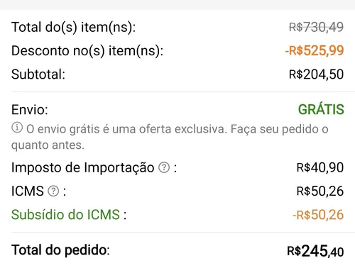 Imagem na descrição da promoção