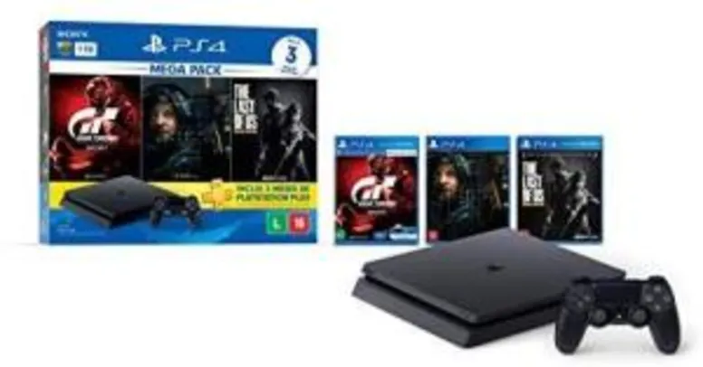 Console PlayStation 4 1TB Bundle Hits 10 - Death Stranding, The Last Of Us, Gran Turismo Sport
