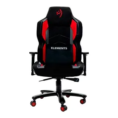 Cadeira Gamer em Tecido Suede Elements Magna Ignis Preta e Vermelha 