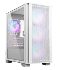 Gabinete Gamer Montech AIR 100 ARGB, Mini Tower, White, mATX, 4 Fans, Vidro Temperado